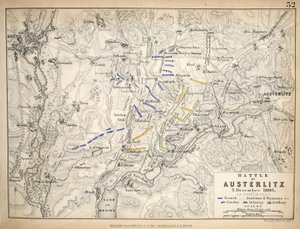 Mapa de la Batalla de Austerlitz, publicado por William Blackwood and Sons, Edimburgo y Londres, 1848